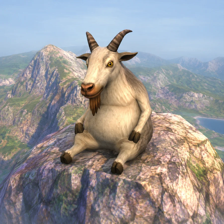 goot sitting on a cliff